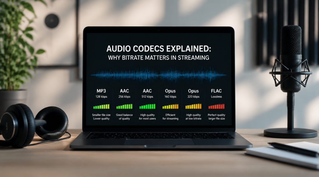 Codec-uri audio explicate: de ce contează bitrate-ul la streaming