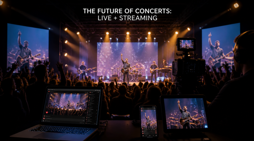 Viitorul concertelor hibride: fizic + streaming live simultan